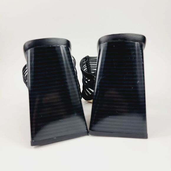 Sam Edelman Laurette Square Toe Black Strappy Block Heels Size 9.5 - Picture 7 of 11